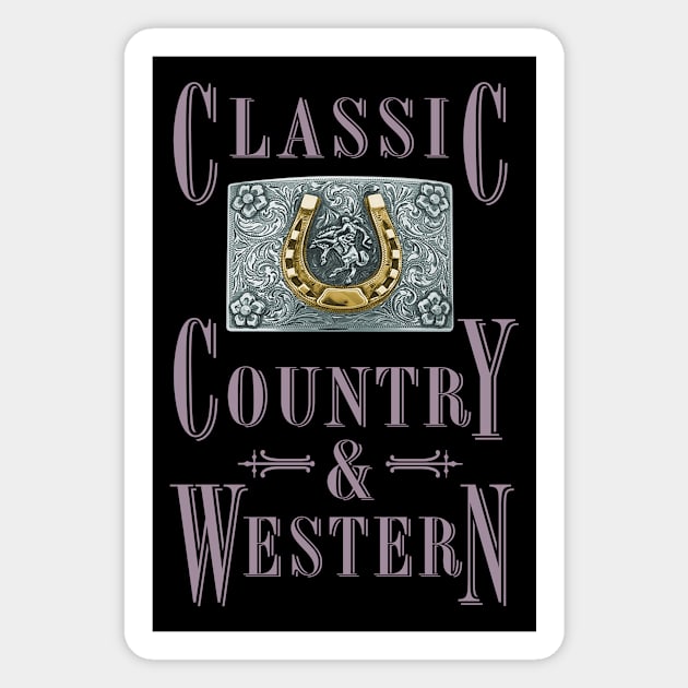 Golden Horseshoe - Classic Country and Western Belt Buckles Magnet by PLAYDIGITAL2020